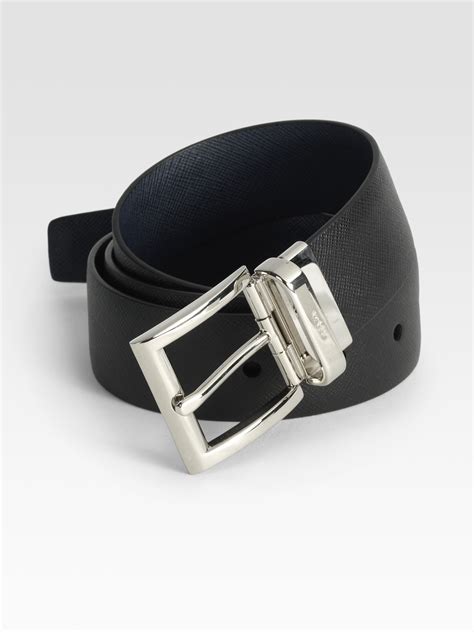 Black Saffiano Belt .